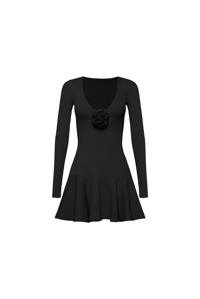 Floral V-Neck Ruffled Dress